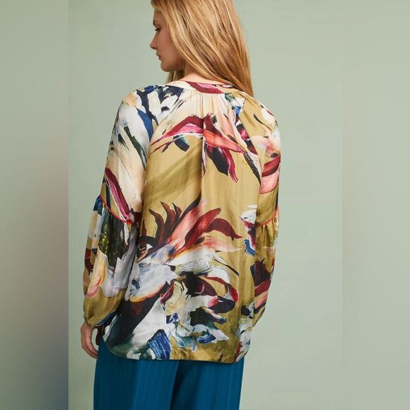 Anthropologie Vineet Bahl Sunbound Silk Blouse S NWOT - Picture 13 of 14